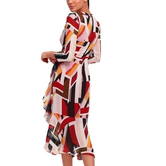 Lulus Shape It Up Burgundy Multi Print Midi Dress - Picture 3 of 16